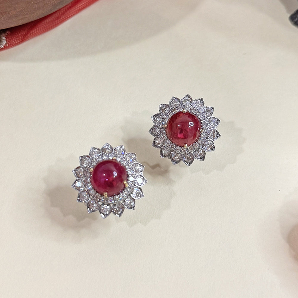Natural Ruby Pota Earrings
