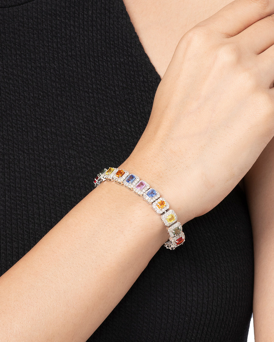 Rainbow Diamond  Bracelet in 14KT Gold