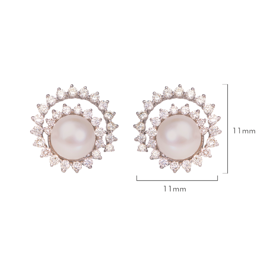 Pearl Diamond swirl Studs