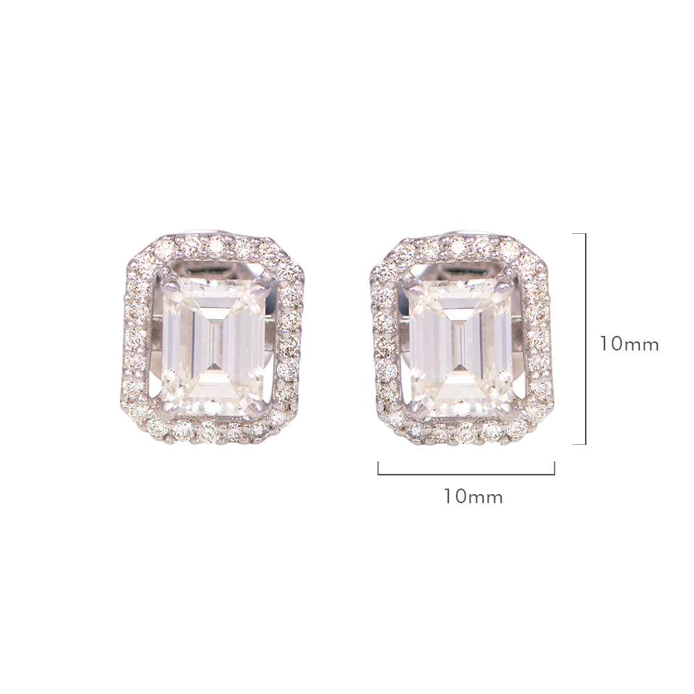 Emerald cut Solitaire- 2.00 CT Pair