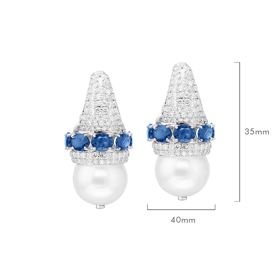Blue- sapphire Pearl Balis