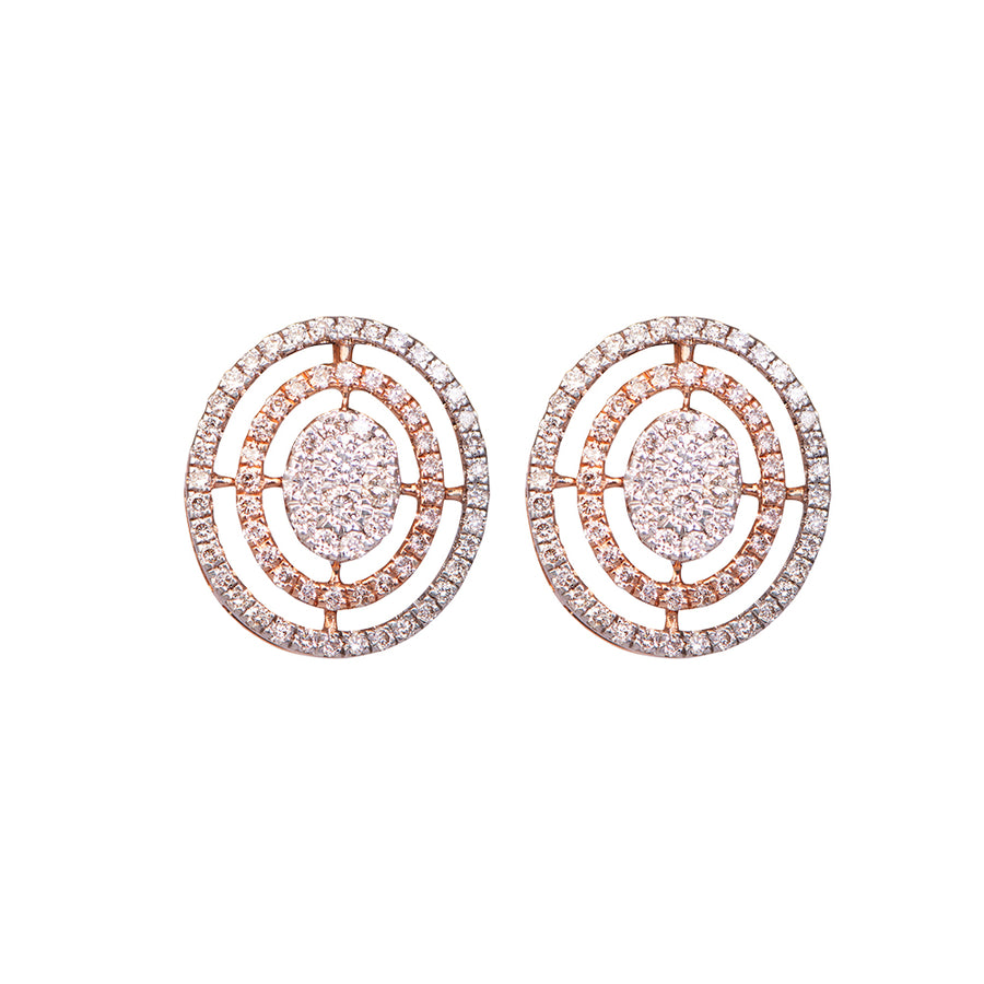 Radial Diamond Studs in 14KT Gold