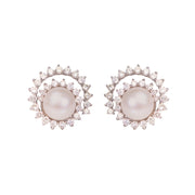 Pearl Diamond swirl Studs