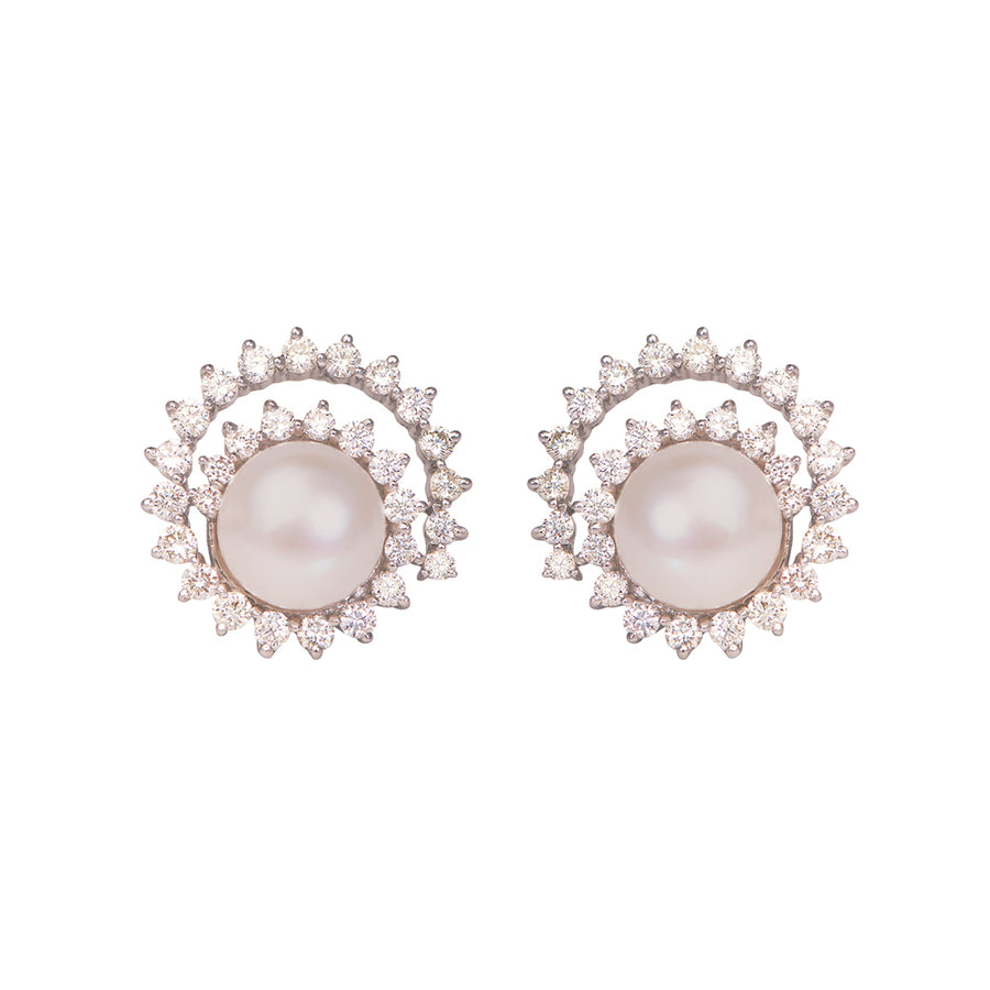 Pearl Diamond swirl Studs