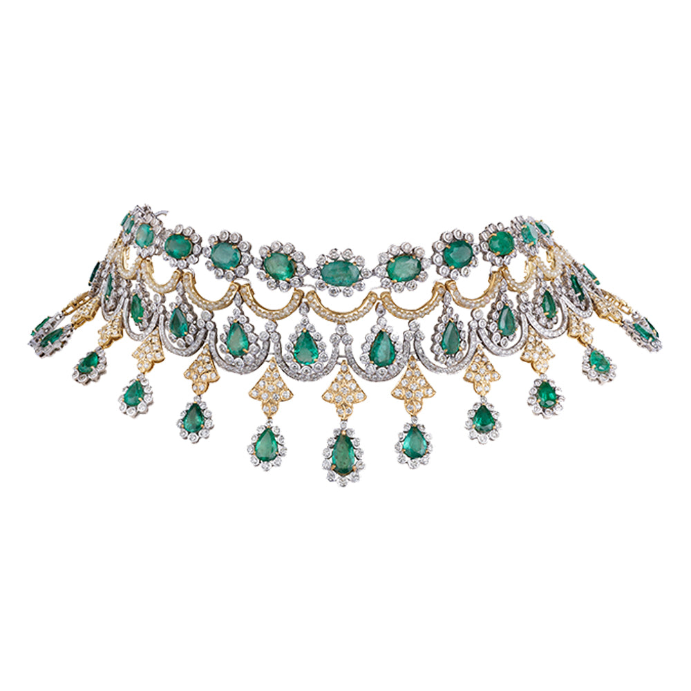 Emperial Emerald Diamond Choker