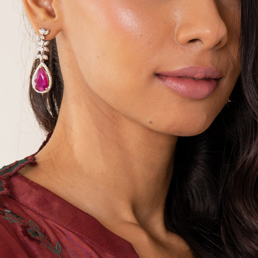 Rubyyy Dropp Earrings in 14KT Gold