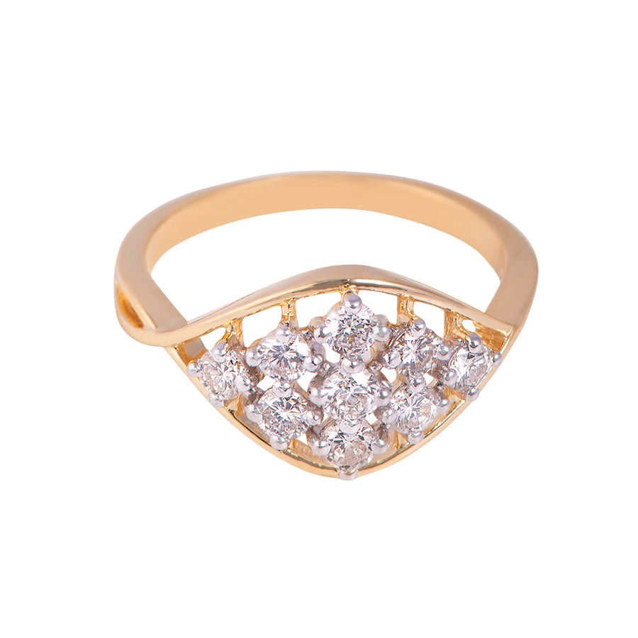 Wavy Diamond Ring in 14KT Gold (0.45ct I-J VS/SI)