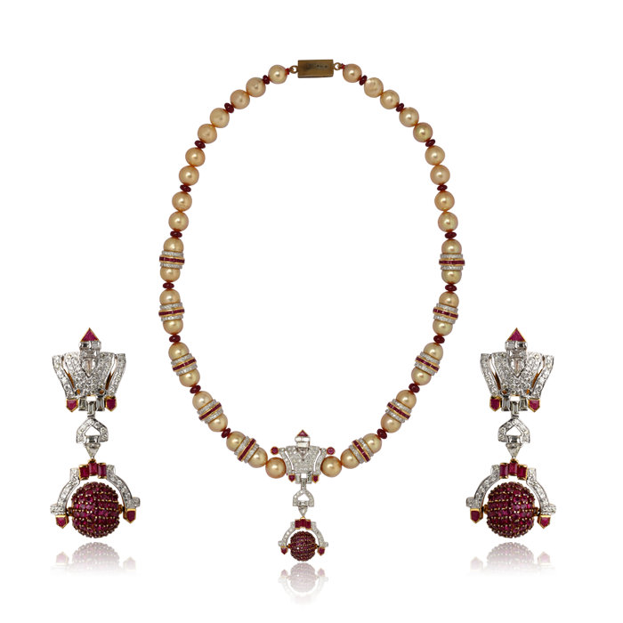 Circlet Ruby Pearl Necklace
