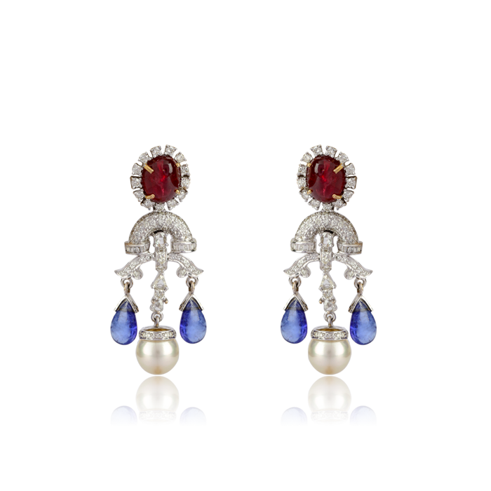 Tanzanite Ruby Earring