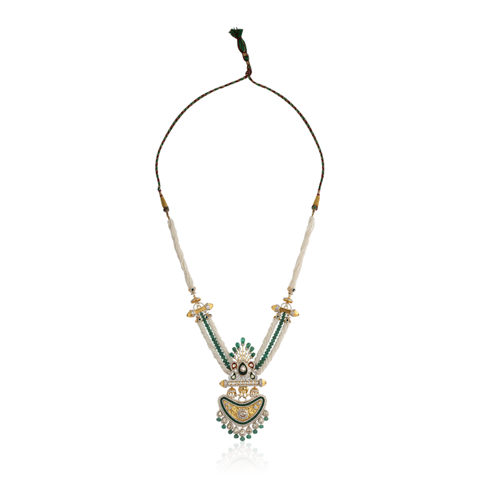 Emerald Rosecut Diamond Pendant