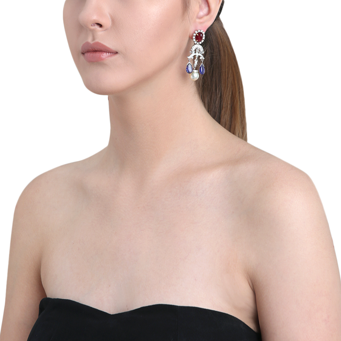 Tanzanite Ruby Earring