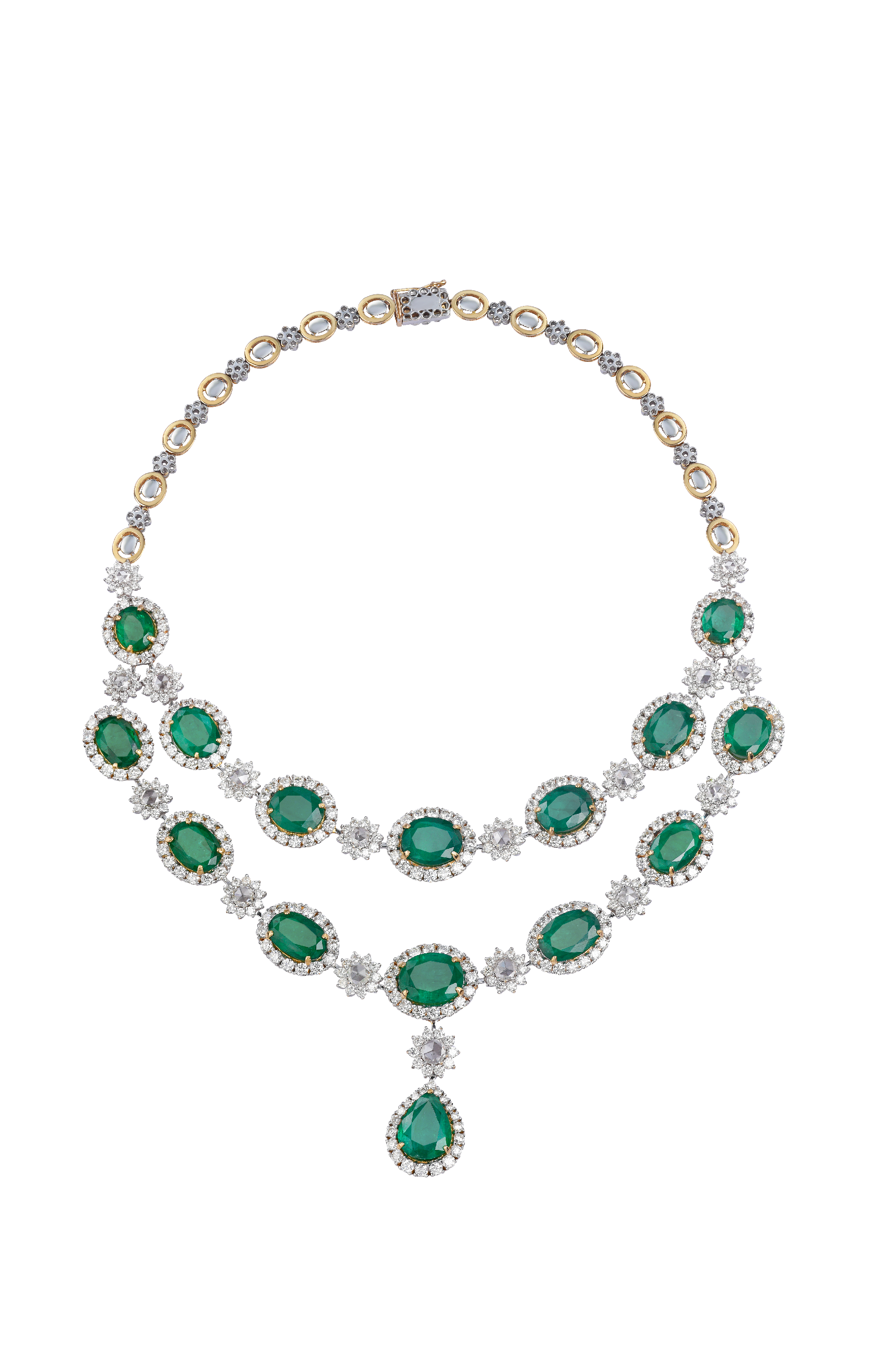 Splendour Emerald Rosecut Diamond set