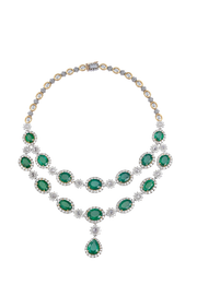 Splendour Emerald Rosecut Diamond set