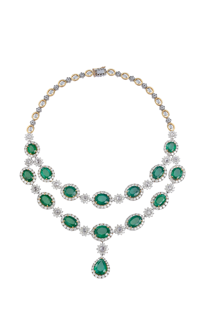 Splendour Emerald Rosecut Diamond set