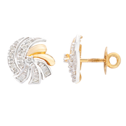 Spiral Gold Diamond Earrings