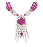 Gajanan Pendant with Carved Ruby