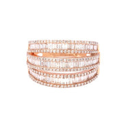 Rose Gold Diamond  Baguette Ring.
