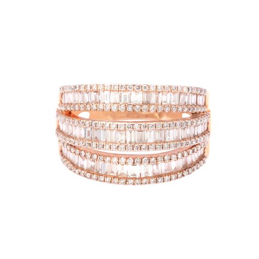 Rose Gold Diamond  Baguette Ring.