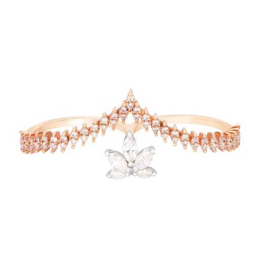 Rose Gold Marquise & Round Diamond Ring.