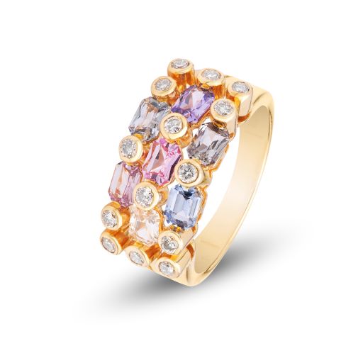 Gold Multi Sapphire Ring.