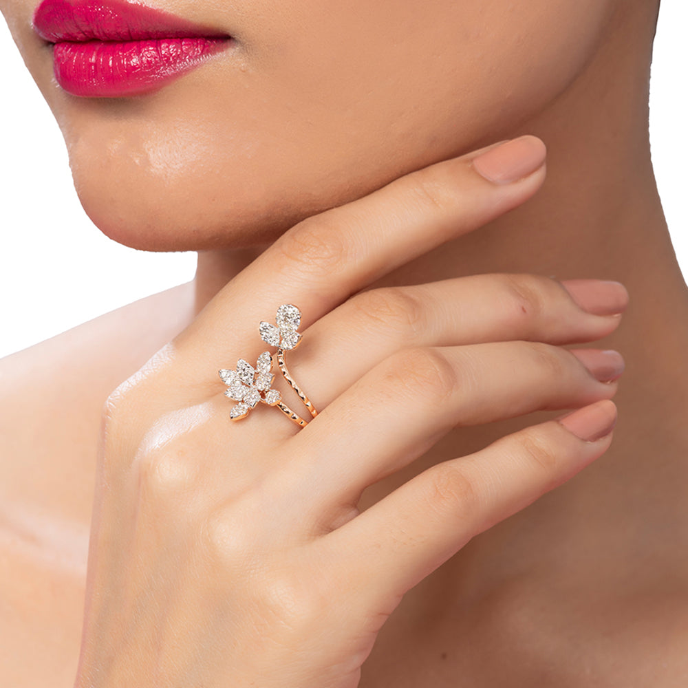 Diamond X Criss Cross Ring Pointer Finger Statement Ring Minimalist Thumb Ring  Women Dainty Daily Wear Rings 10k 14k 18k Solid Gold - Etsy