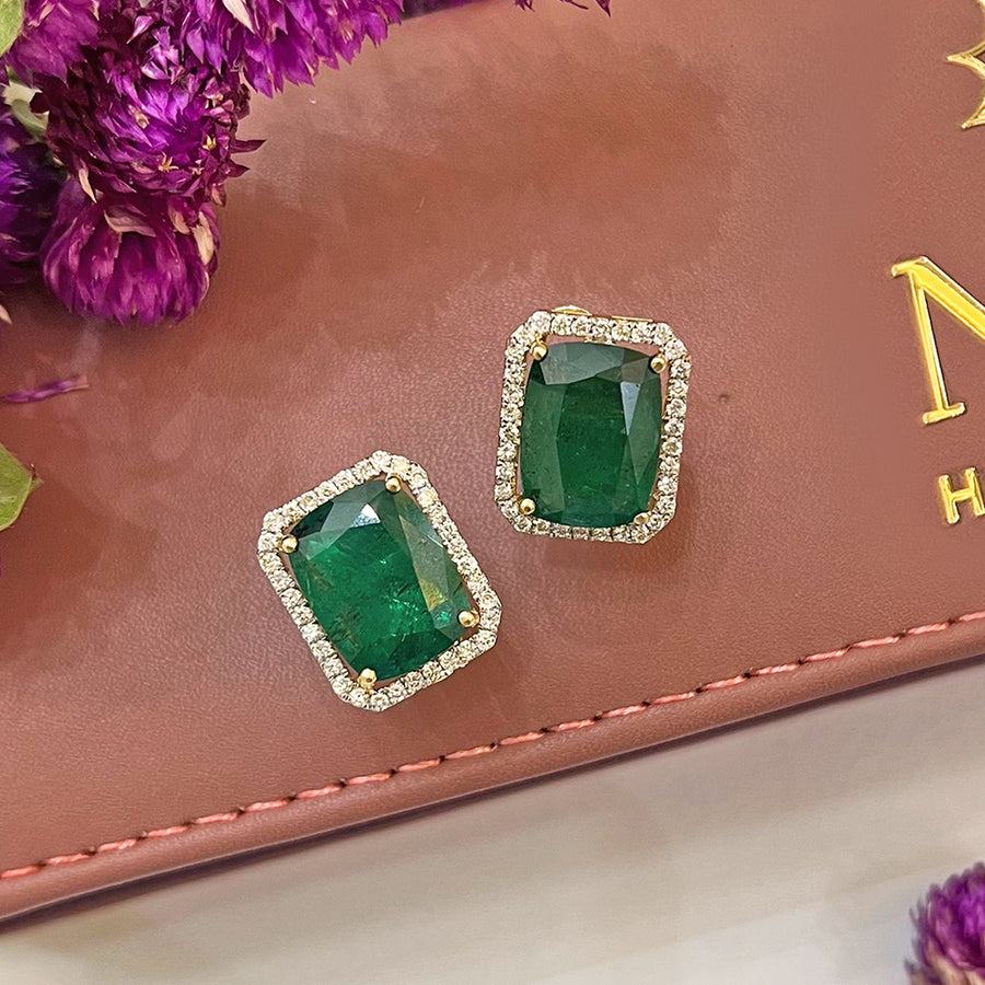Oval Zambian Emerald earrings