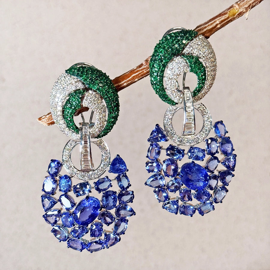 Tanzanite Emerald Earrings