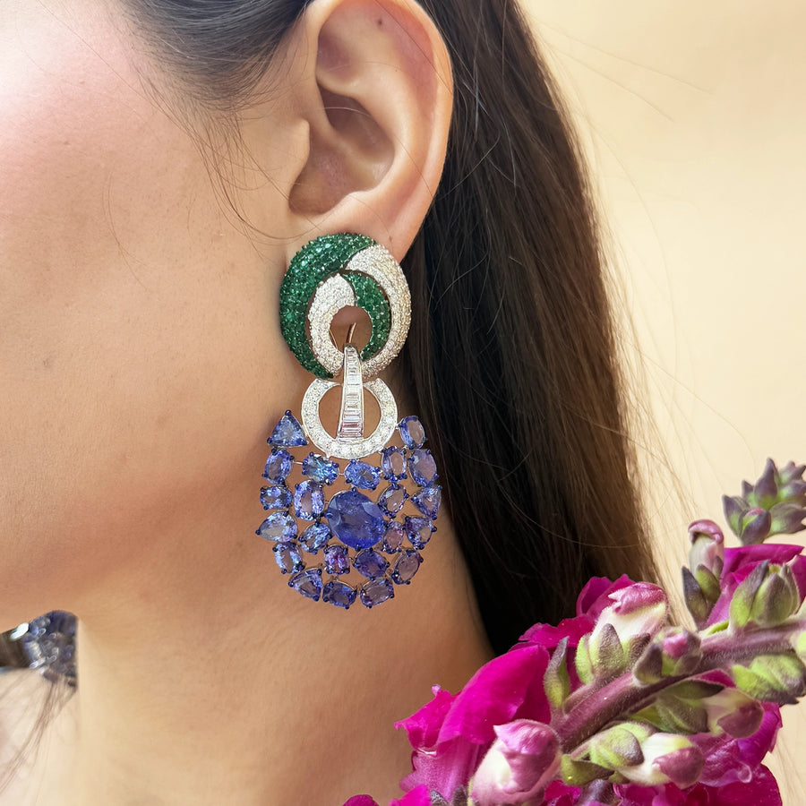Tanzanite Emerald Earrings