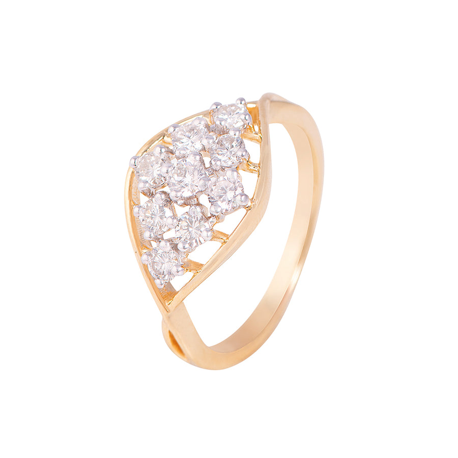 Wavy Diamond Ring in 14KT Gold (0.45ct I-J VS/SI)