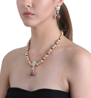 Circlet Ruby Pearl Necklace
