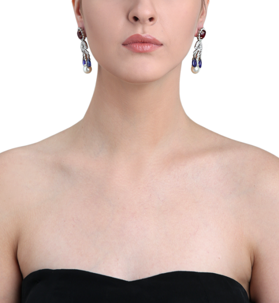 Tanzanite Ruby Earring