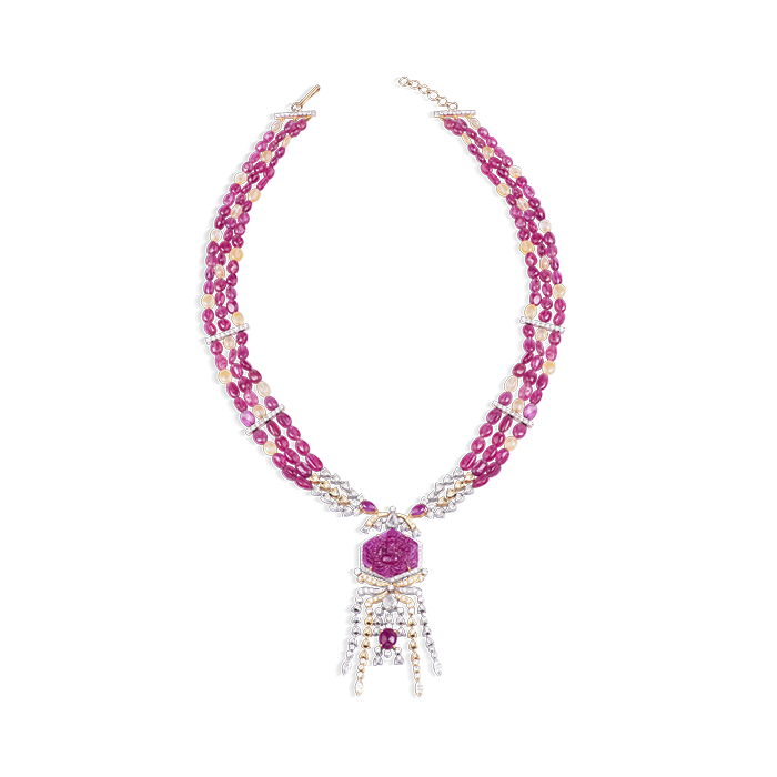 Gajanan Pendant with Carved Ruby