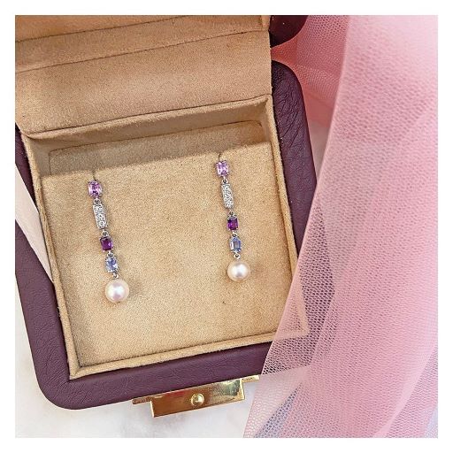 Multi-sapphire earrings
