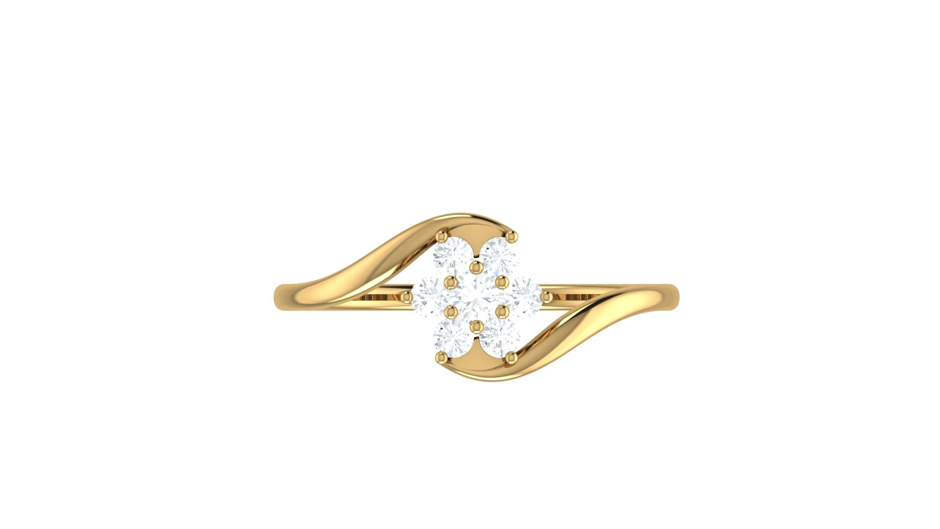 7 diamond flower ring