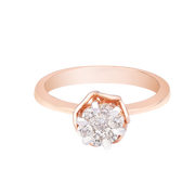 Rose Gold Round Diamond Ring.