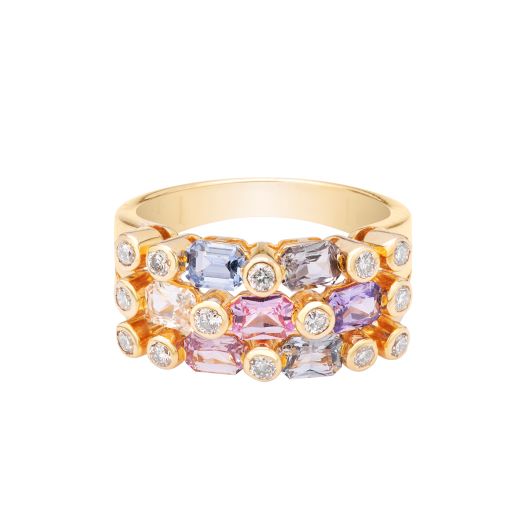 Gold Multi Sapphire Ring.