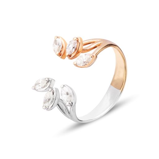 Rose & White Marquise Diamond Ring.